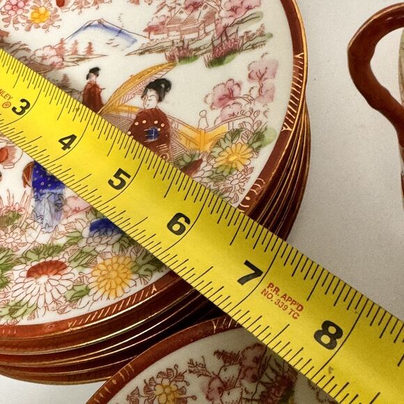 Japanese Kutani Style Full Tea Set Eggshell Porcelain Geisha 20 Piece (read) - Picture 15 of 16